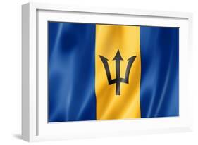 Barbados Flag-daboost-Framed Art Print