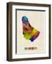 Barbados Watercolor Map-Michael Tompsett-Framed Art Print
