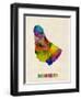 Barbados Watercolor Map-Michael Tompsett-Framed Art Print