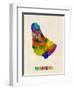 Barbados Watercolor Map-Michael Tompsett-Framed Art Print