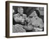 Barbara Angle Helping Her Husband Samuel Angle Prepare Food for the Flying Squirrels-Bernard Hoffman-Framed Photographic Print