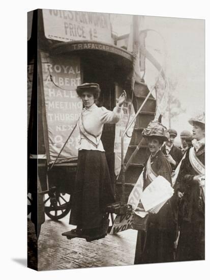 Barbara Ayrton, British suffragette, campaigning on the Votes for Women bus, October 1909-Unknown-Stretched Canvas