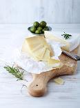 Pecorino and Brie Cheese on a Kitchen Board-Barbara Dudzinska-Framed Photographic Print