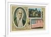 Barbara Fritchie Flag, Portrait and House-null-Framed Premium Giclee Print