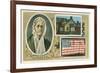 Barbara Fritchie Flag, Portrait and House-null-Framed Premium Giclee Print