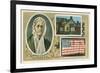 Barbara Fritchie Flag, Portrait and House-null-Framed Premium Giclee Print