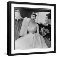 Barbara Goalen in a Julian Rose Evening Dress with Tommy Kyle, 1950-John French-Framed Giclee Print