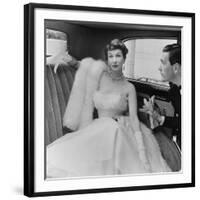 Barbara Goalen in a Julian Rose Evening Dress with Tommy Kyle, 1950-John French-Framed Giclee Print