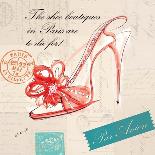 Paris Shoe Bow-Barbara Lindner-Laminated Art Print