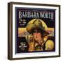 Barbara Worth Brand - Riverside, California - Citrus Crate Label-Lantern Press-Framed Art Print