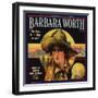 Barbara Worth Brand - Riverside, California - Citrus Crate Label-Lantern Press-Framed Art Print