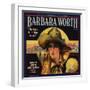 Barbara Worth Brand - Riverside, California - Citrus Crate Label-Lantern Press-Framed Art Print