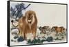 Barbary Lions-Maurice Wilson-Framed Stretched Canvas