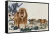 Barbary Lions-Maurice Wilson-Framed Stretched Canvas