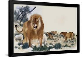 Barbary Lions-Maurice Wilson-Framed Giclee Print