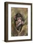 Barbary Macaque (Macaca Sylvanus) Baby Sitting with Mother-Edwin Giesbers-Framed Photographic Print