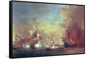 Barbary Pirates Attacking a Spanish Ship-Willem van de II Velde-Framed Stretched Canvas