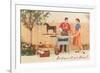 Barbecue at our House, Suburban Patio and Fence-null-Framed Premium Giclee Print