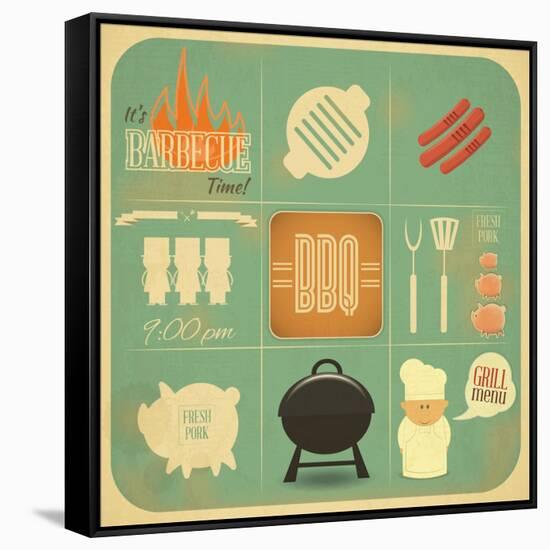 Barbecue Menu BBQ-elfivetrov-Framed Stretched Canvas