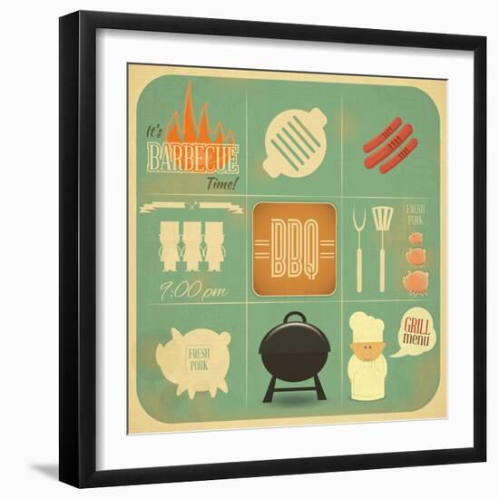 Barbecue Menu BBQ-elfivetrov-Framed Art Print