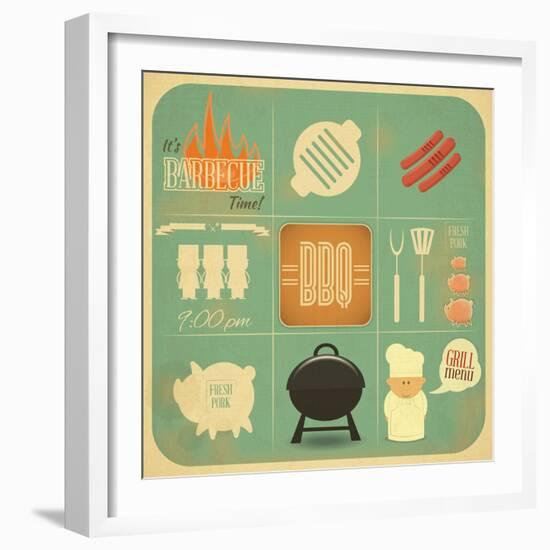 Barbecue Menu BBQ-elfivetrov-Framed Art Print