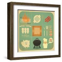 Barbecue Menu BBQ-elfivetrov-Framed Art Print