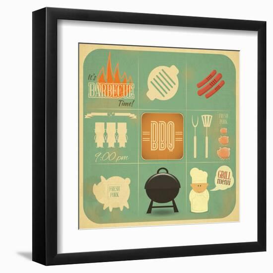 Barbecue Menu BBQ-elfivetrov-Framed Art Print