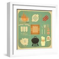 Barbecue Menu BBQ-elfivetrov-Framed Art Print