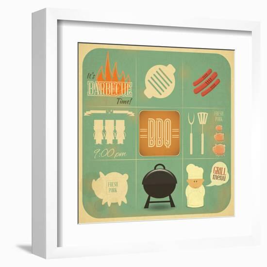 Barbecue Menu BBQ-elfivetrov-Framed Art Print