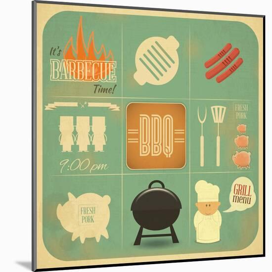 Barbecue Menu BBQ-elfivetrov-Mounted Art Print