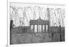 Barbed Wire and Brandenburg Gate-null-Framed Premium Photographic Print