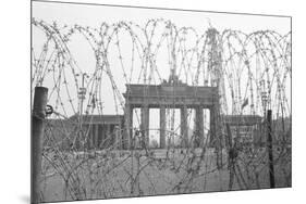 Barbed Wire and Brandenburg Gate-null-Mounted Premium Photographic Print