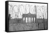 Barbed Wire and Brandenburg Gate-null-Framed Stretched Canvas