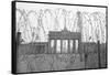 Barbed Wire and Brandenburg Gate-null-Framed Stretched Canvas