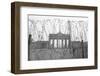 Barbed Wire and Brandenburg Gate-null-Framed Premium Photographic Print