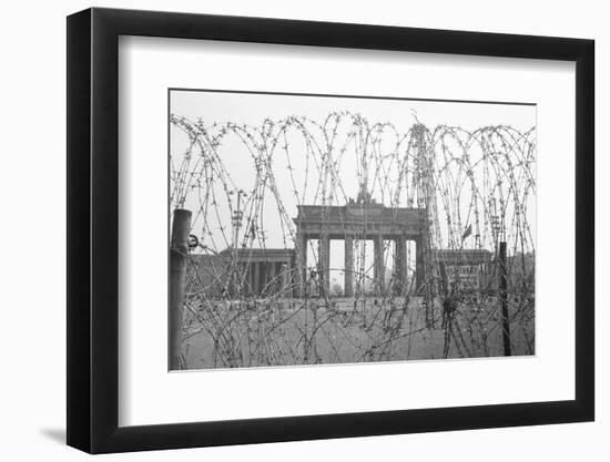 Barbed Wire and Brandenburg Gate-null-Framed Premium Photographic Print