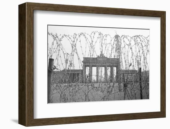 Barbed Wire and Brandenburg Gate-null-Framed Photographic Print