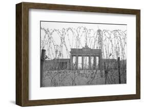 Barbed Wire and Brandenburg Gate-null-Framed Photographic Print