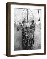 Barbed Wire Surrounding a French Trench, World War I, 1915-null-Framed Giclee Print