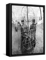 Barbed Wire Surrounding a French Trench, World War I, 1915-null-Framed Stretched Canvas