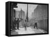 Barbed-Wire Tops Berlin Wall; West Berliners Gather Nearby-null-Framed Stretched Canvas