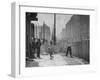 Barbed-Wire Tops Berlin Wall; West Berliners Gather Nearby-null-Framed Photographic Print