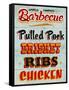 Barbeque Board Distressed-Retroplanet-Framed Stretched Canvas