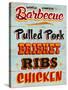 Barbeque Board Distressed-Retroplanet-Stretched Canvas