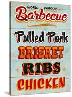 Barbeque Board Distressed-Retroplanet-Stretched Canvas