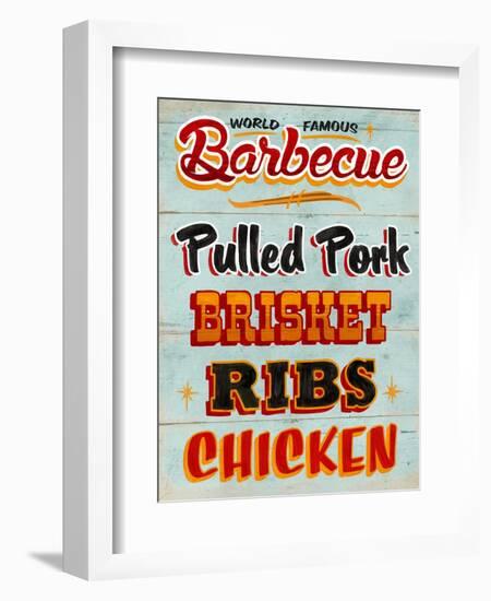 Barbeque Board Distressed-Retroplanet-Framed Giclee Print