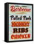 Barbeque Board Distressed-Retroplanet-Framed Stretched Canvas