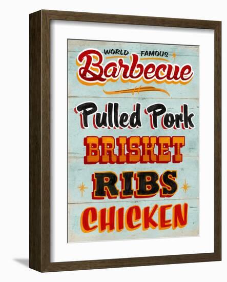 Barbeque Board Distressed-Retroplanet-Framed Giclee Print