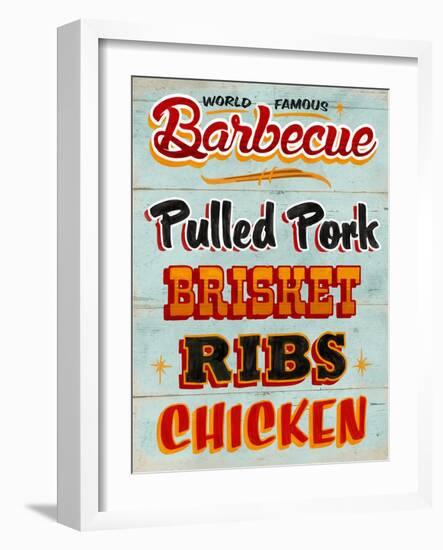 Barbeque Board Distressed-Retroplanet-Framed Giclee Print