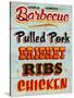 Barbeque Board Distressed-Retroplanet-Stretched Canvas